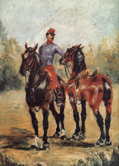 Groom with Two Horses by Henri de Toulouse Lautrec